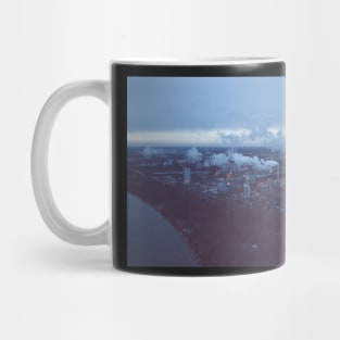 Heat and power plant under dark cloudy sky Mug